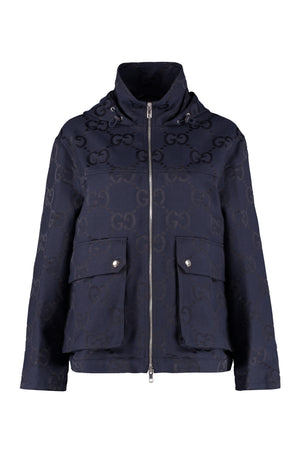 Hooded GG motif bomber jacket-0